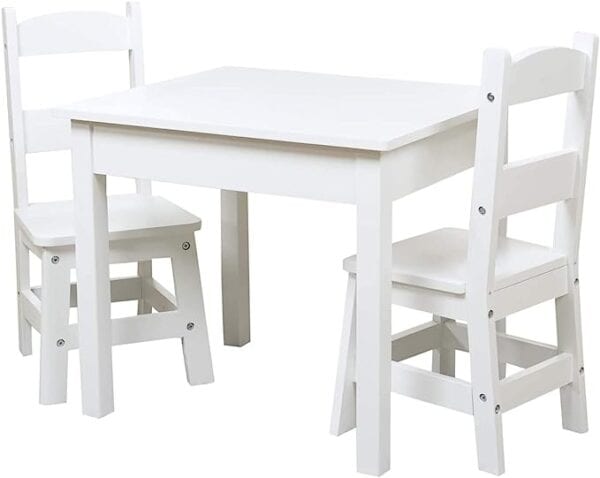 Ibiza wooden kids table and 2 chairs hire
